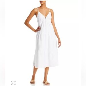 Rails Avril Tiered White Midi Sun Dress | S